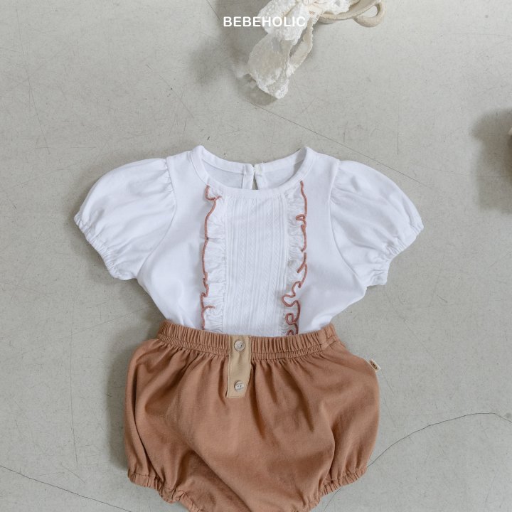 Bebe Holic - Korean Baby Fashion - #babyoutfit - Caramel Frill Tee - 7