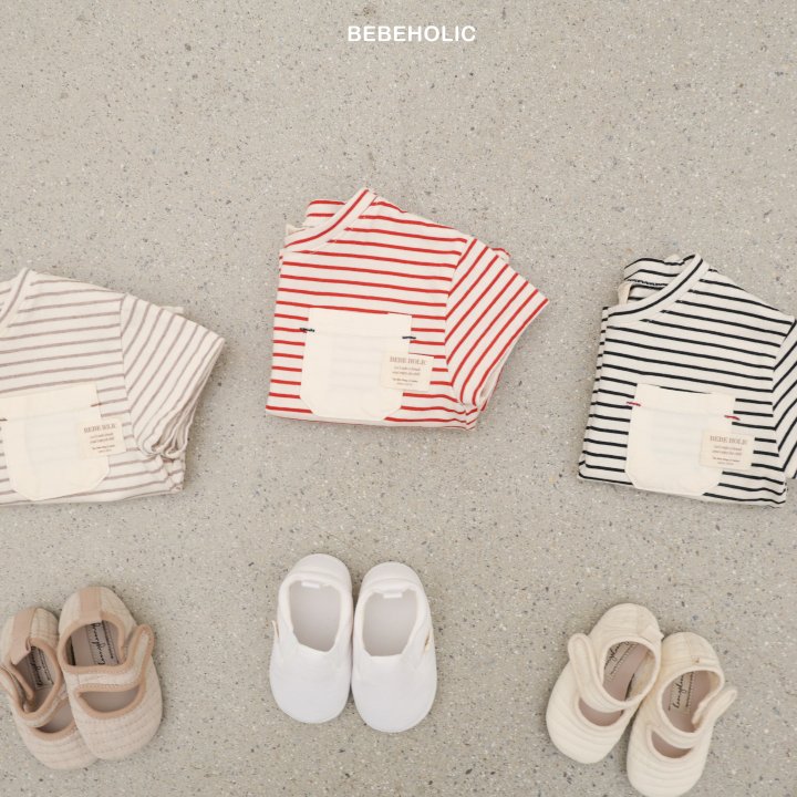 Bebe Holic - Korean Baby Fashion - #babywear - Stripe Pocket Tee - 4
