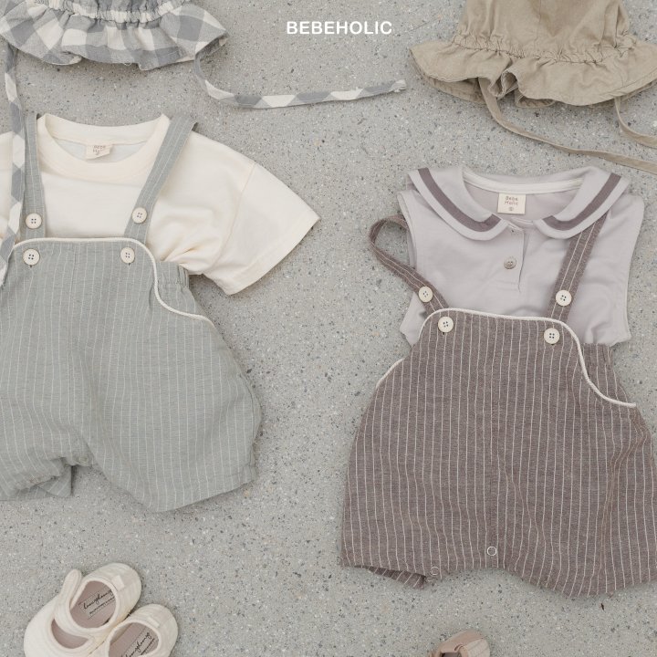 Bebe Holic - Korean Baby Fashion - #onlinebabyshop - Line Overalls - 2