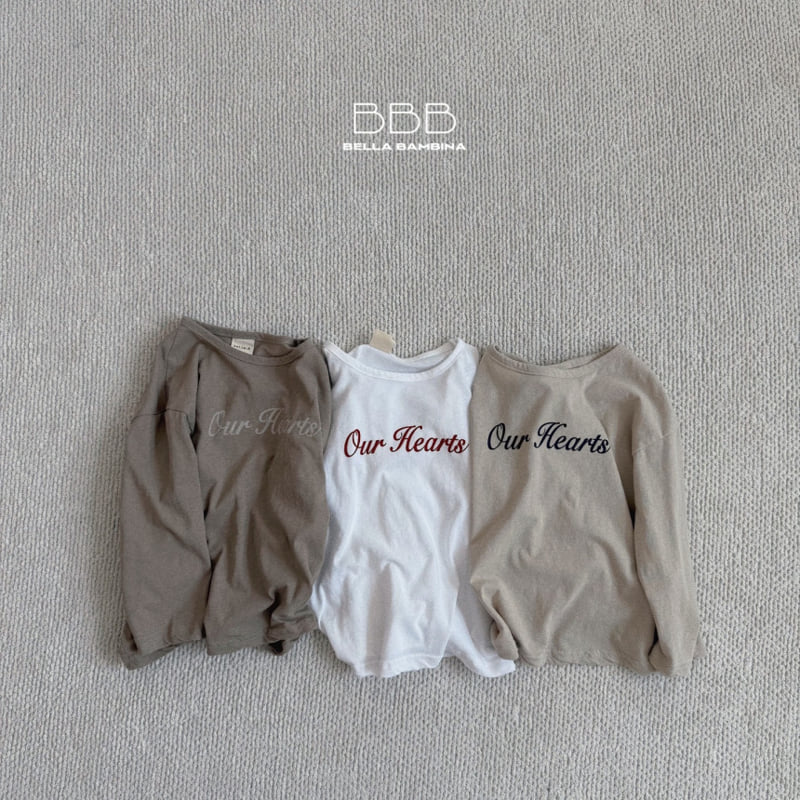 Bella Bambina - Korean Baby Fashion - #onlinebabyshop - Bebe Heart Long Tee