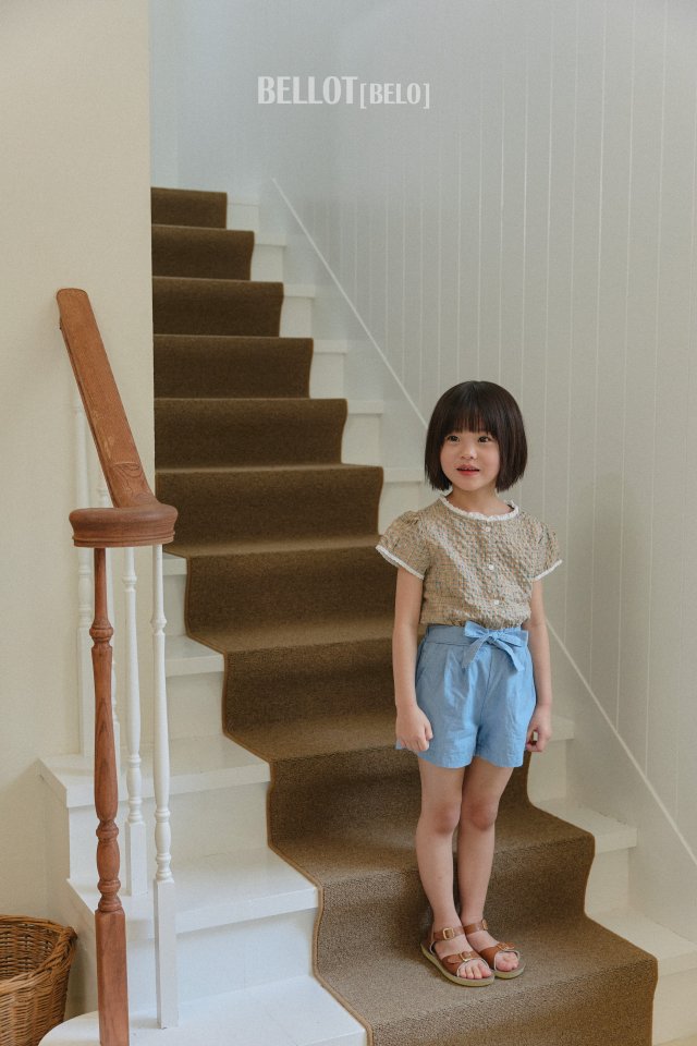 Bellot - Korean Children Fashion - #childofig - Check Lace Blouse - 6