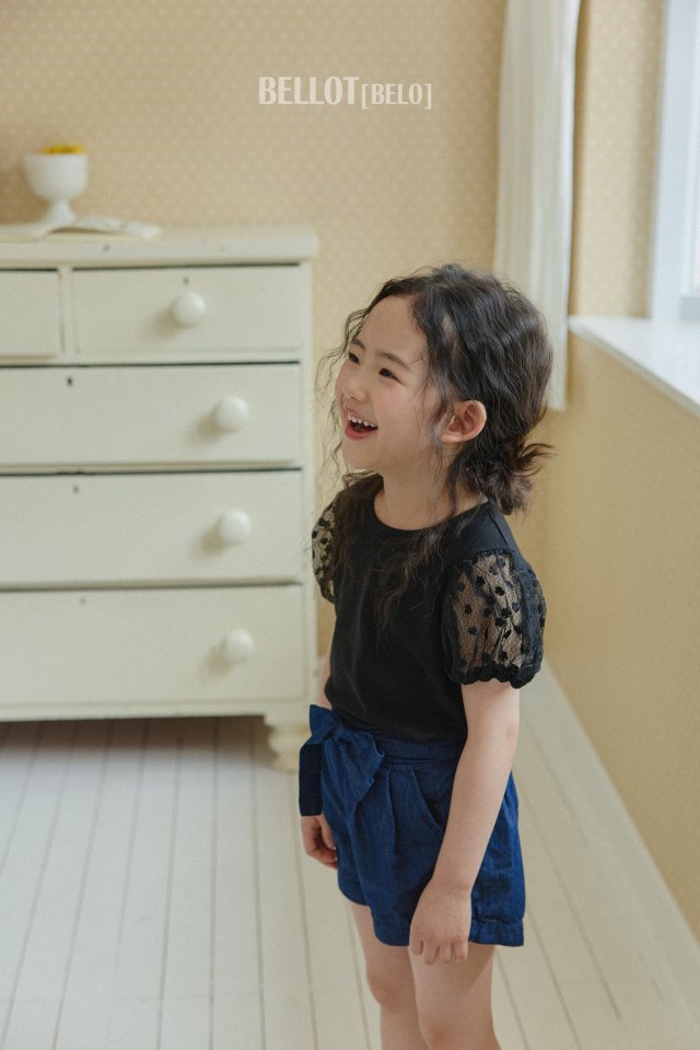 Bellot - Korean Children Fashion - #childofig - Ribbon Denim Shorts - 10