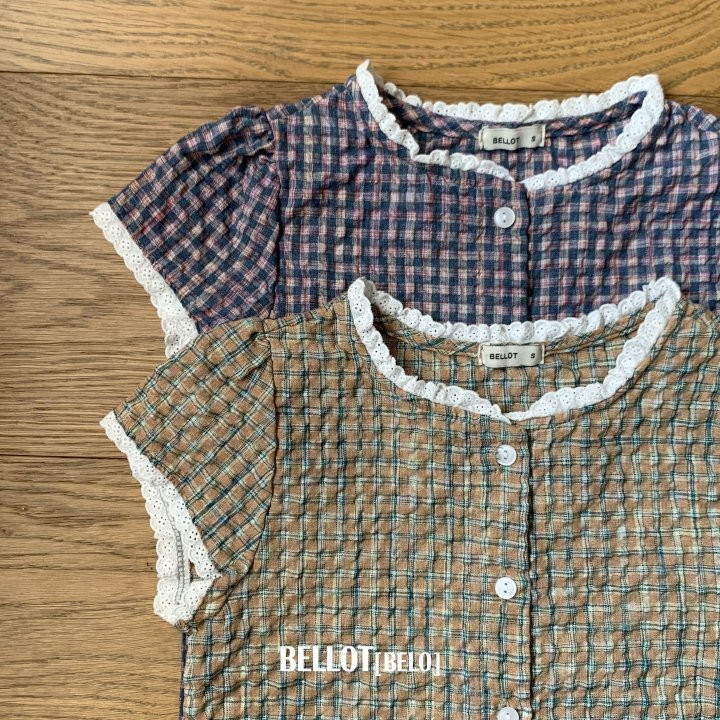 Bellot - Korean Children Fashion - #fashionkids - Check Lace Blouse - 10