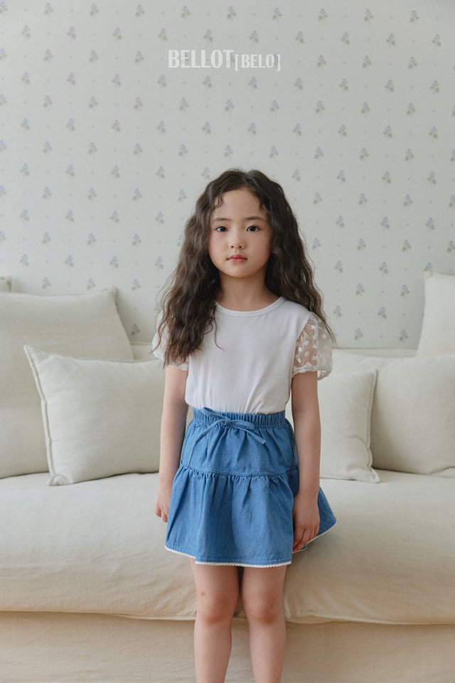 Bellot - Korean Children Fashion - #kidsshorts - Flower Mesh Tee - 3