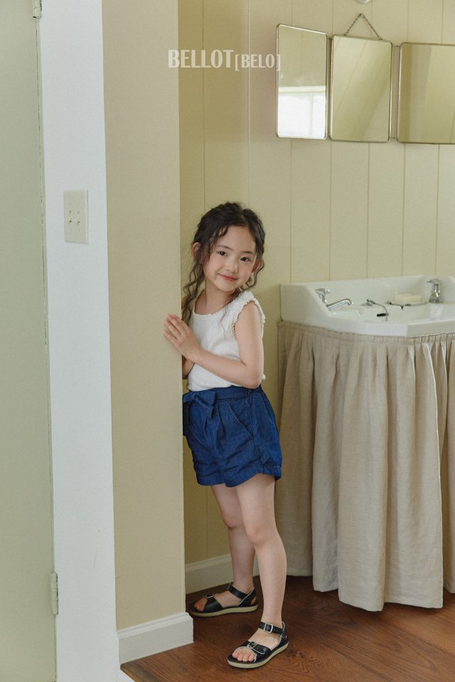 Bellot - Korean Children Fashion - #kidsstore - Ribbon Denim Shorts - 3