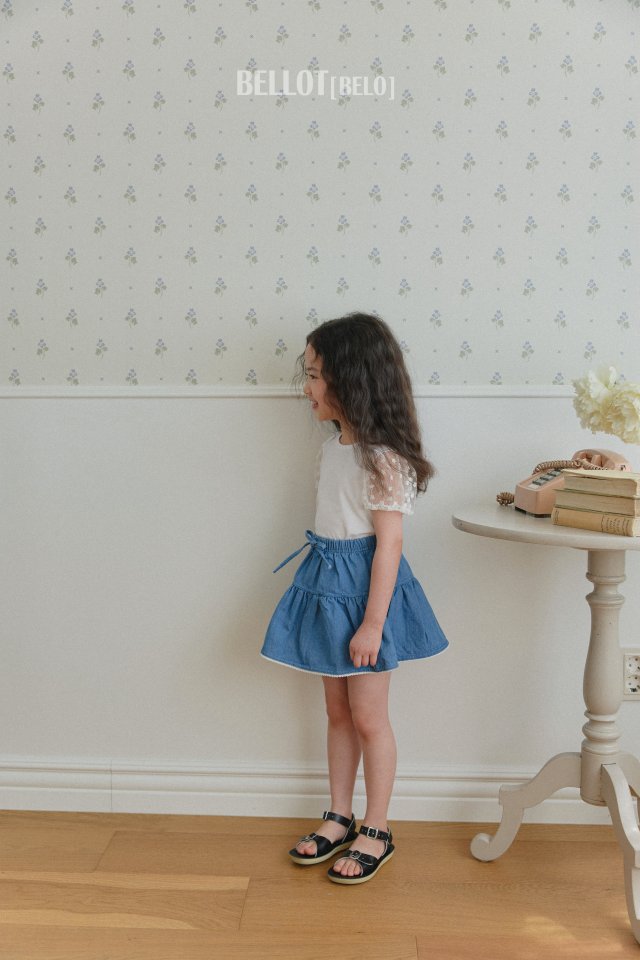Bellot - Korean Children Fashion - #kidzfashiontrend - Flower Mesh Tee - 5
