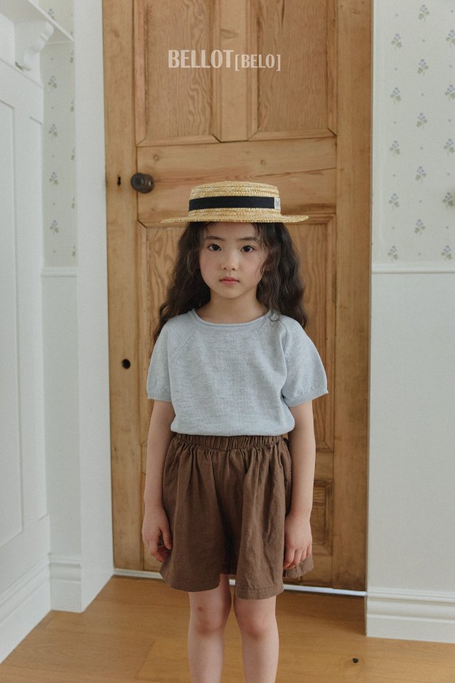 Bellot - Korean Children Fashion - #littlefashionista - Plain Knit Short Sleeve Tee - 2