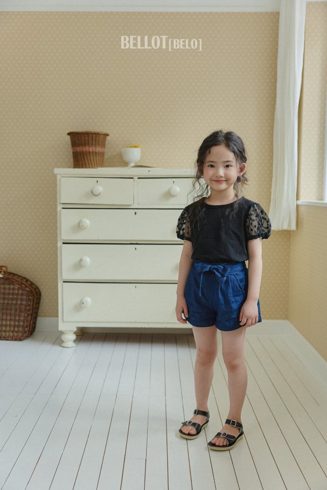 Bellot - Korean Children Fashion - #minifashionista - Ribbon Denim Shorts - 8