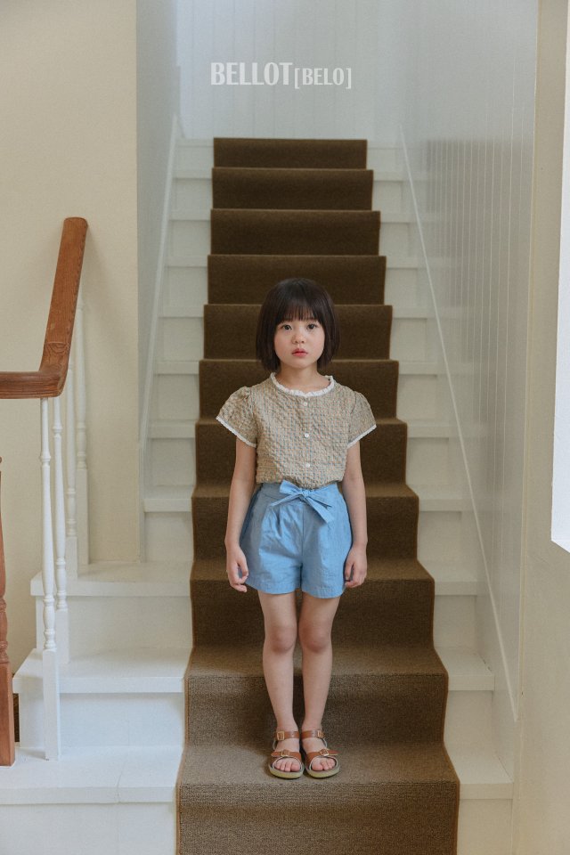 Bellot - Korean Children Fashion - #prettylittlegirls - Check Lace Blouse - 2