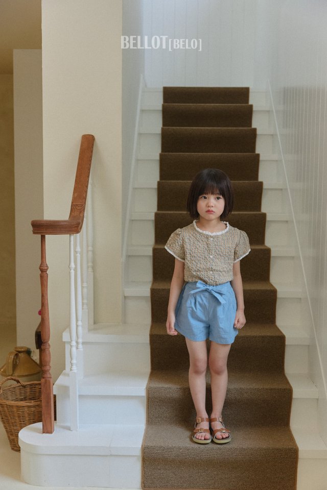 Bellot - Korean Children Fashion - #stylishchildhood - Check Lace Blouse - 5