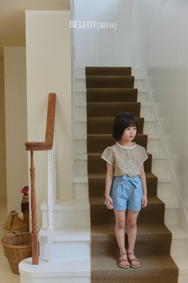 Bellot - Korean Children Fashion - #todddlerfashion - Check Lace Blouse - 3