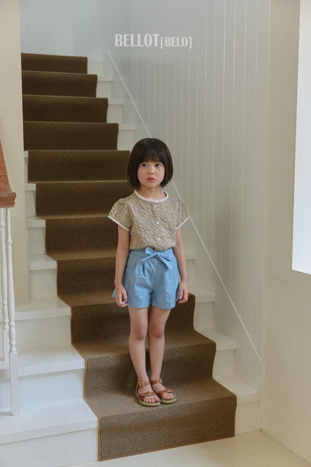 Bellot - Korean Children Fashion - #todddlerfashion - Check Lace Blouse - 4