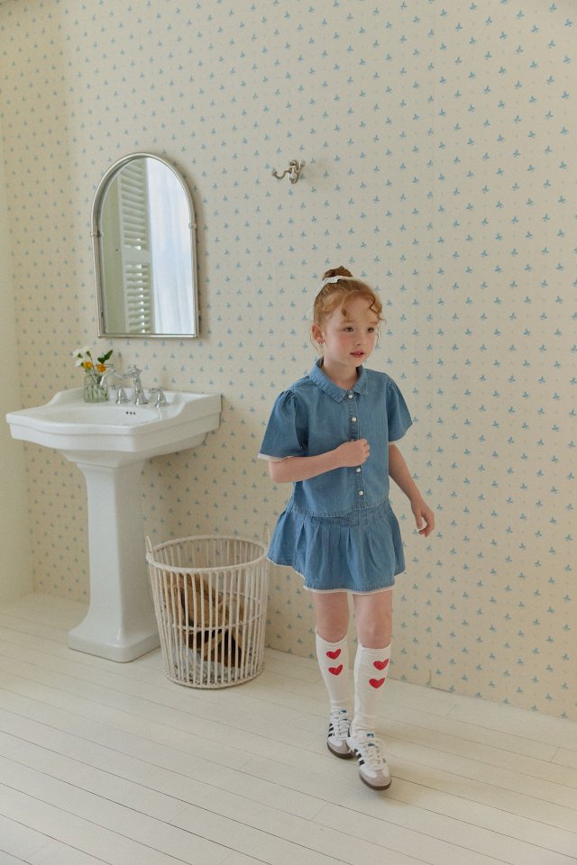 Berry Berry - Korean Children Fashion - #Kfashion4kids - Denim Pleated Skirt - 3