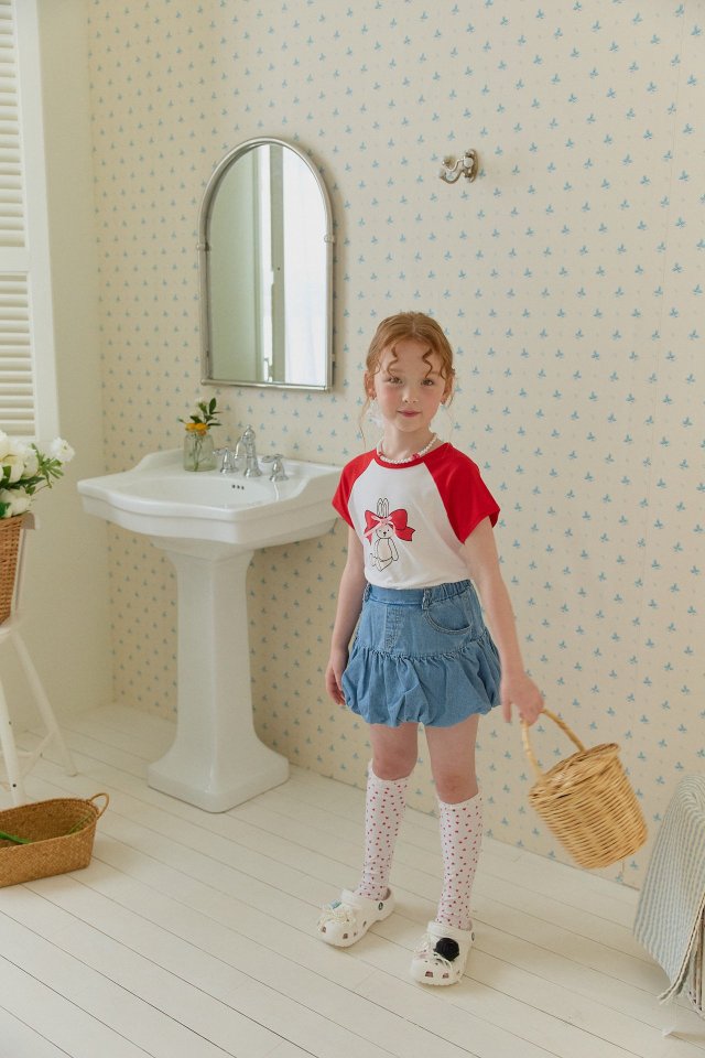 Berry Berry - Korean Children Fashion - #kidsshorts - Denim Balloon Skirt - 6