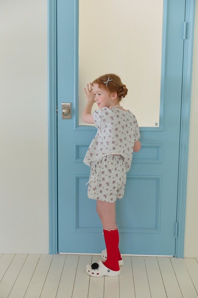Berry Berry - Korean Children Fashion - #kidsshorts - Flower Terry Set - 3