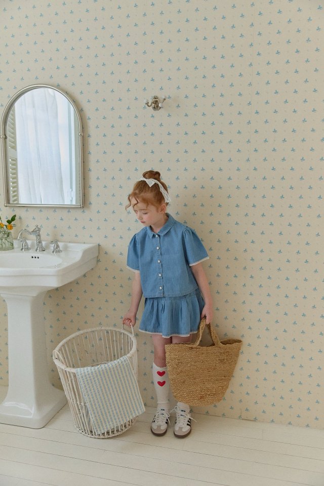 Berry Berry - Korean Children Fashion - #minifashionista - Denim Pleated Skirt - 6