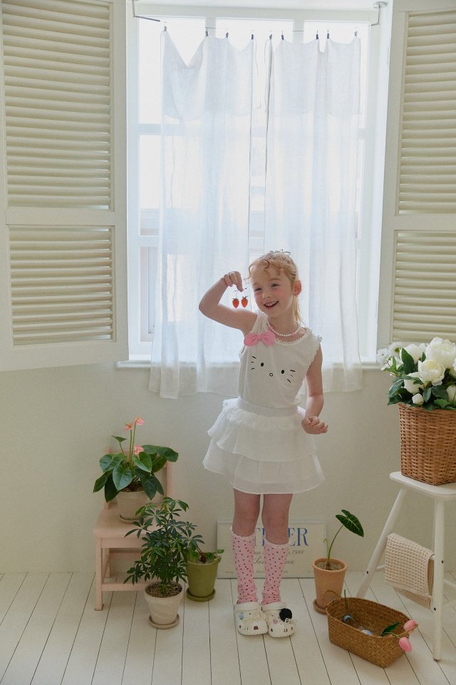 Berry Berry - Korean Children Fashion - #minifashionista - Ribbon Cat Tee - 3