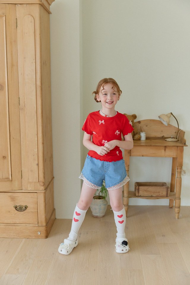 Berry Berry - Korean Children Fashion - #prettylittlegirls - Lace Denim Shorts - 3