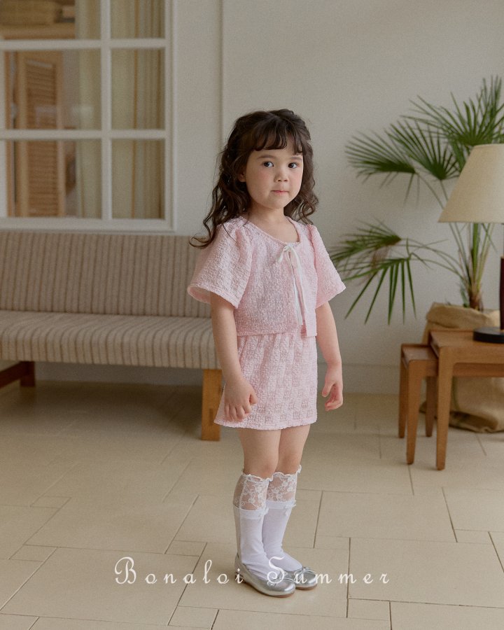 Bonaloi - Korean Children Fashion - #Kfashion4kids - Lace Puff Bolero Set - 8