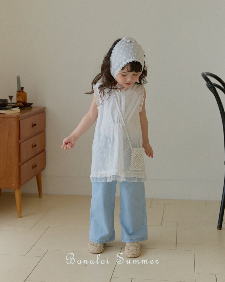 Bonaloi - Korean Children Fashion - #childrensboutique - Eyelet Pure One-Piece - 5