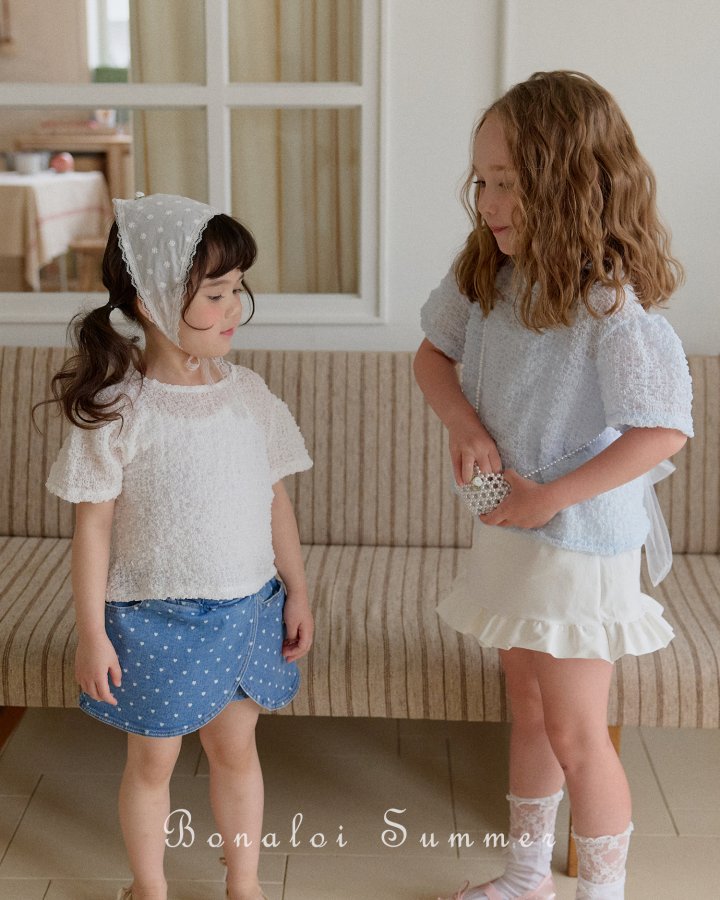 Bonaloi - Korean Children Fashion - #designkidswear - Bubble Ribbon Blouse - 10