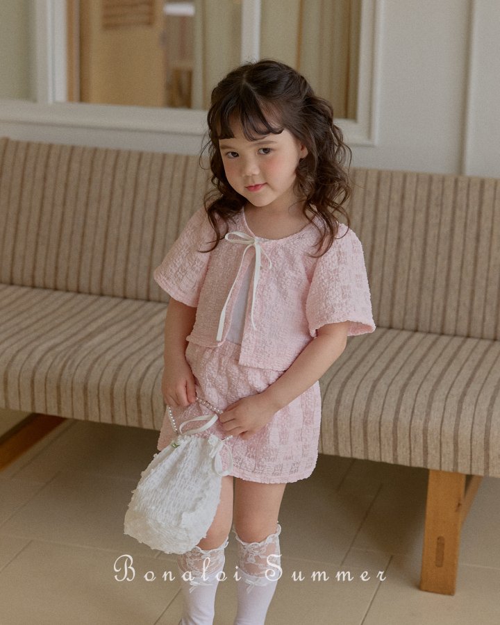 Bonaloi - Korean Children Fashion - #designkidswear - Lace Puff Bolero Set - 2