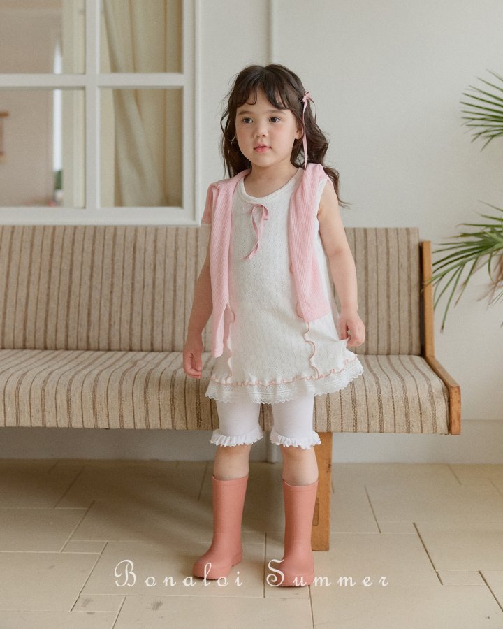 Bonaloi - Korean Children Fashion - #discoveringself - V Neck Interlock One-Piece - 8
