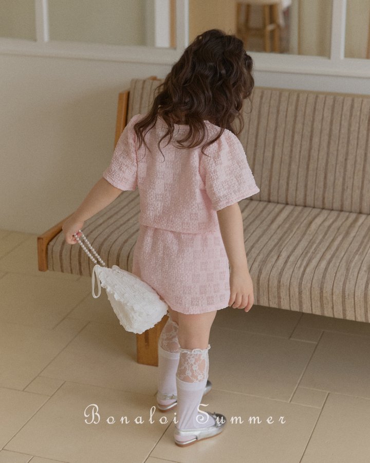 Bonaloi - Korean Children Fashion - #discoveringself - Lace Puff Bolero Set - 3