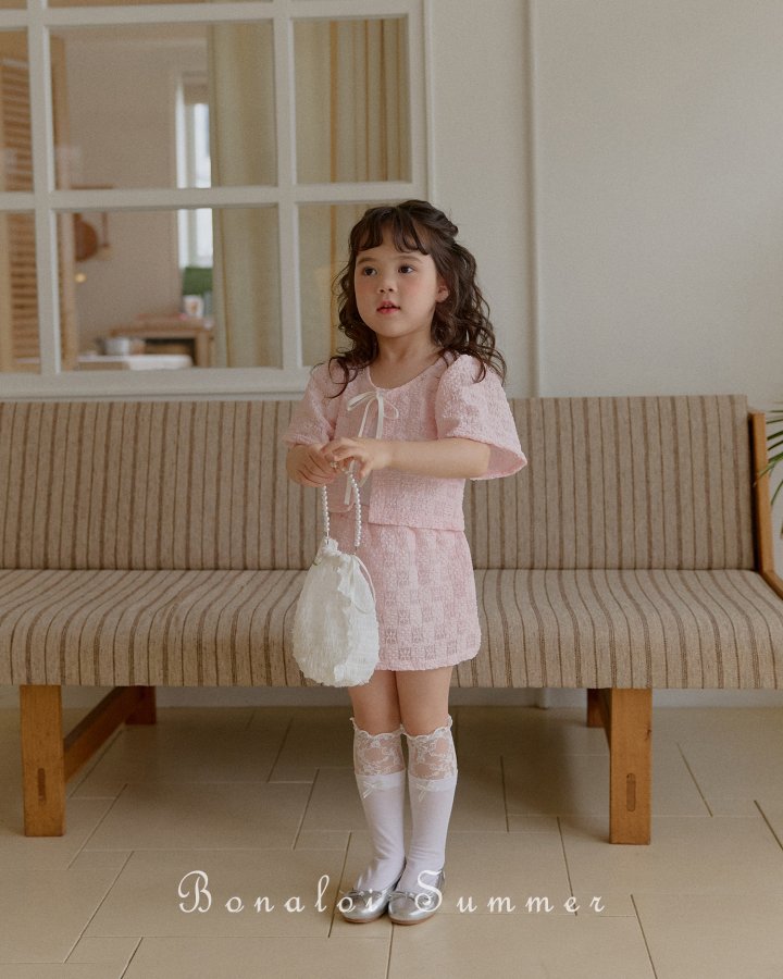Bonaloi - Korean Children Fashion - #discoveringself - Lace Puff Bolero Set - 4