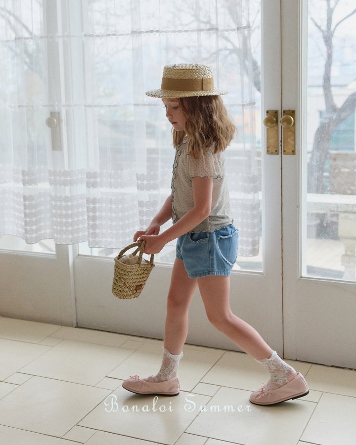 Heart Pocket Mini Denim Pants by Bonaloi for Child - view 5