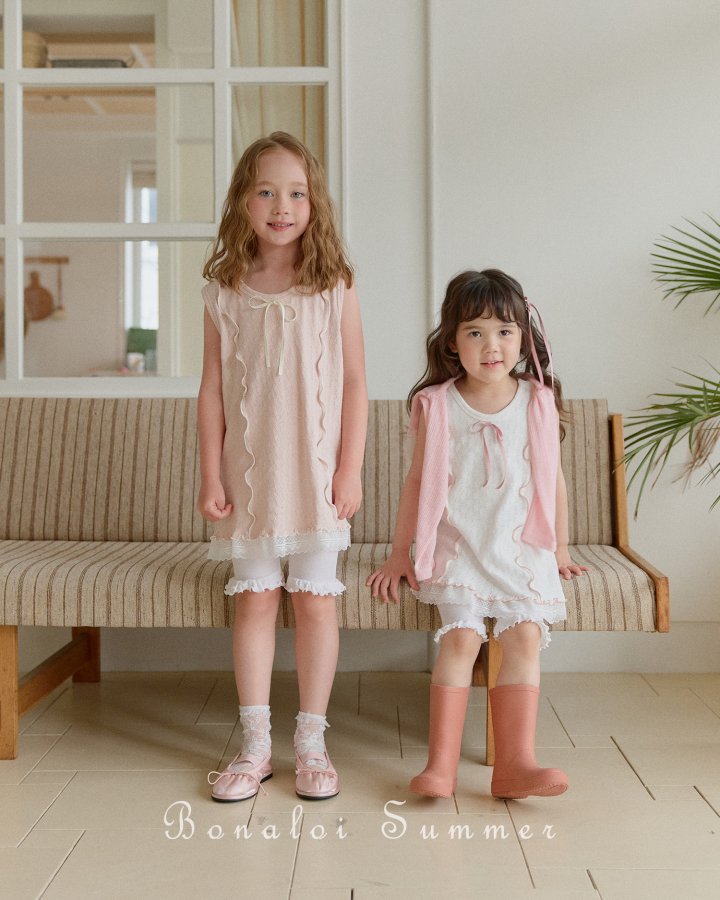 Bonaloi - Korean Children Fashion - #kidsshorts - V Neck Interlock One-Piece - 10