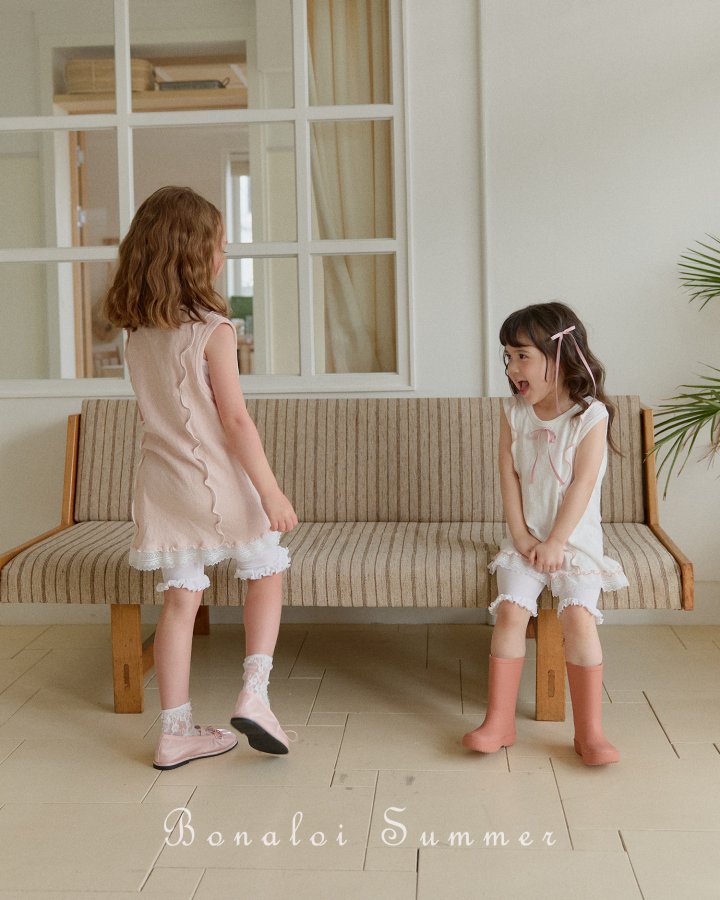 Bonaloi - Korean Children Fashion - #kidsstore - V Neck Interlock One-Piece - 11