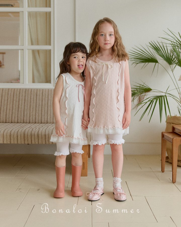 Bonaloi - Korean Children Fashion - #kidzfashiontrend - V Neck Interlock One-Piece - 12