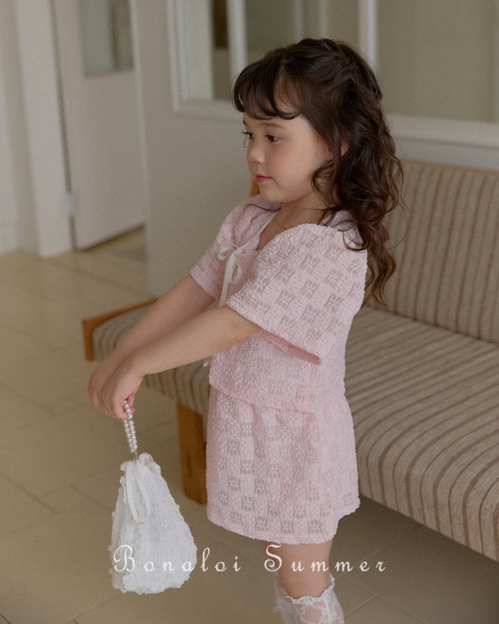 Bonaloi - Korean Children Fashion - #kidzfashiontrend - Lace Puff Bolero Set - 7