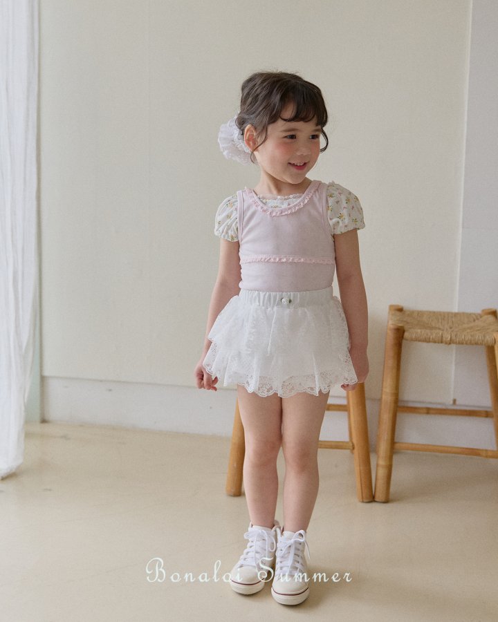 Bonaloi - Korean Children Fashion - #kidzfashiontrend - Sweet Lace Sleeveless - 2