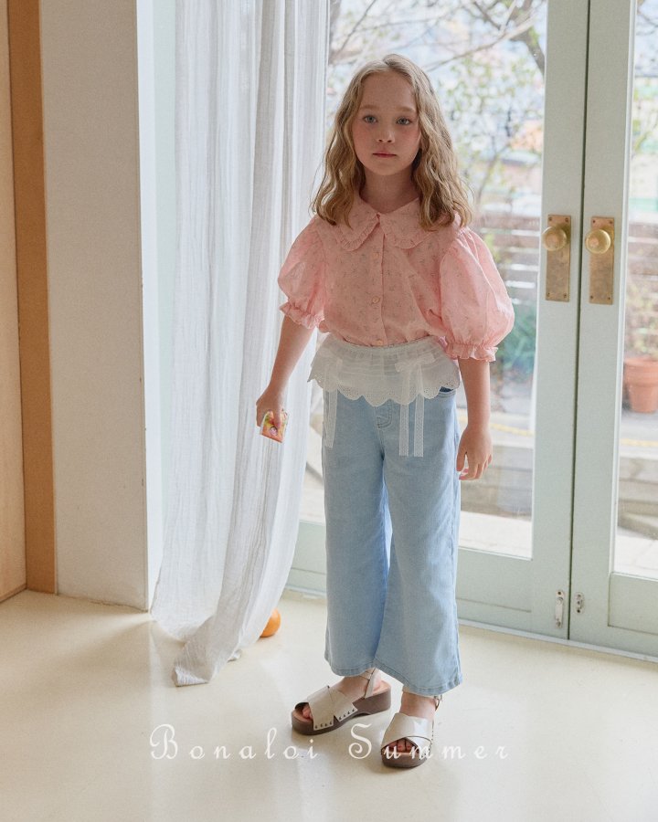 Bonaloi - Korean Children Fashion - #littlefashionista - Smoothie Frill Blouse - 2