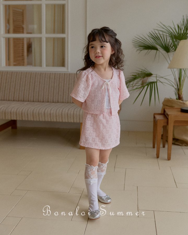 Bonaloi - Korean Children Fashion - #littlefashionista - Lace Puff Bolero Set - 9
