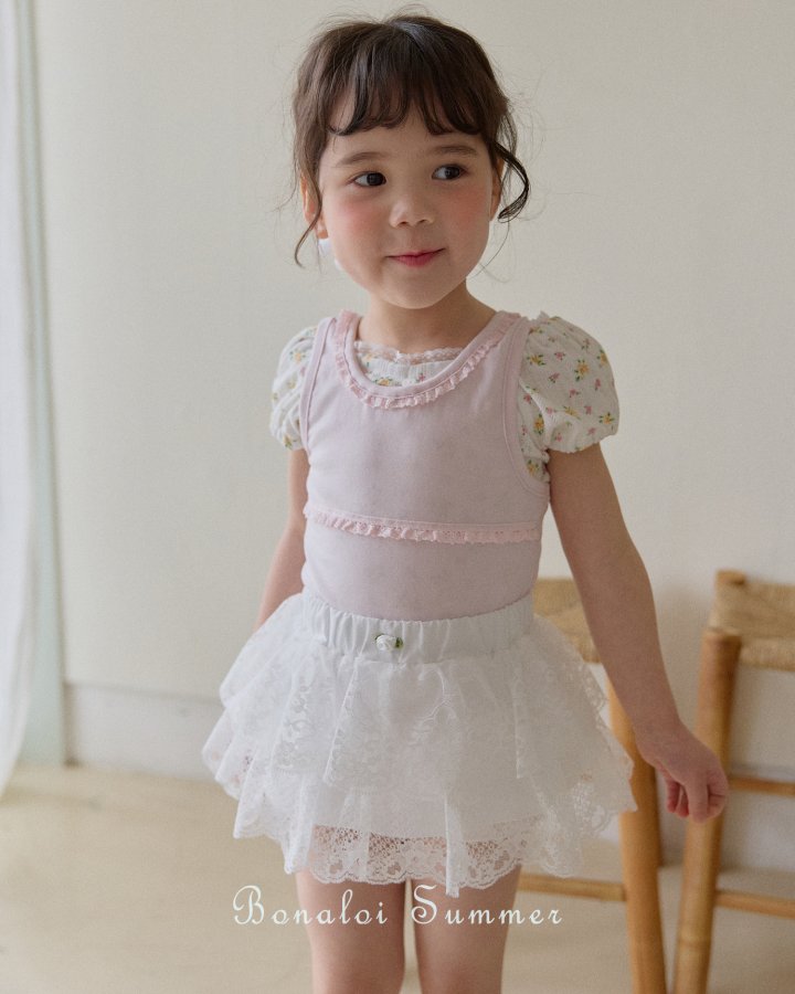 Bonaloi - Korean Children Fashion - #Kfashion4kids - Sweet Lace Sleeveless - 4