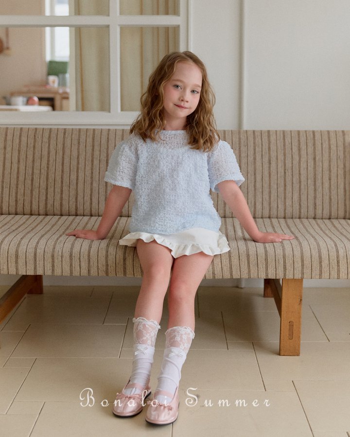 Bonaloi - Korean Children Fashion - #magicofchildhood - Bubble Ribbon Blouse - 2