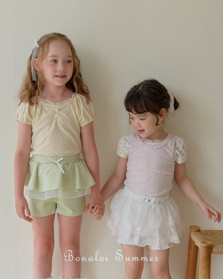 Bonaloi - Korean Children Fashion - #magicofchildhood - Sweet Lace Sleeveless - 5