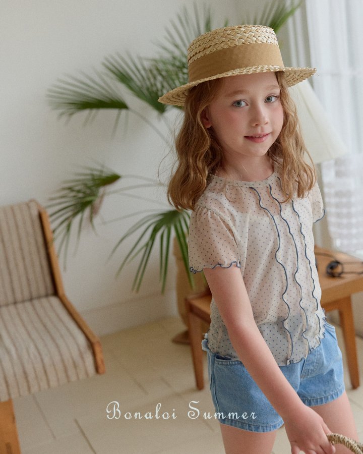 Heart Pocket Mini Denim Pants by Bonaloi for Child - view 11
