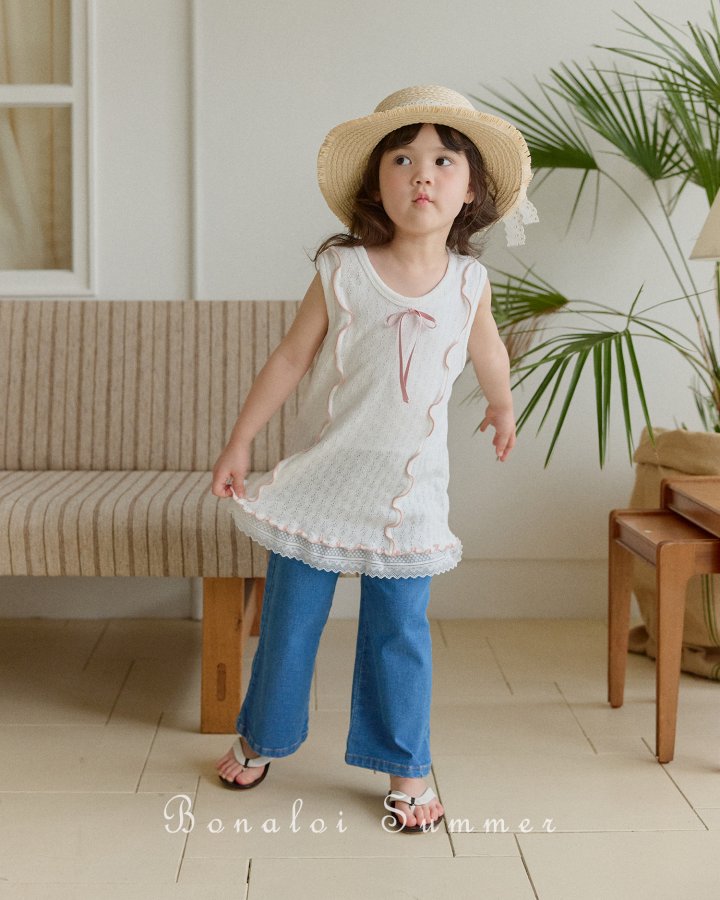Bonaloi - Korean Children Fashion - #toddlerclothing - V Neck Interlock One-Piece - 4