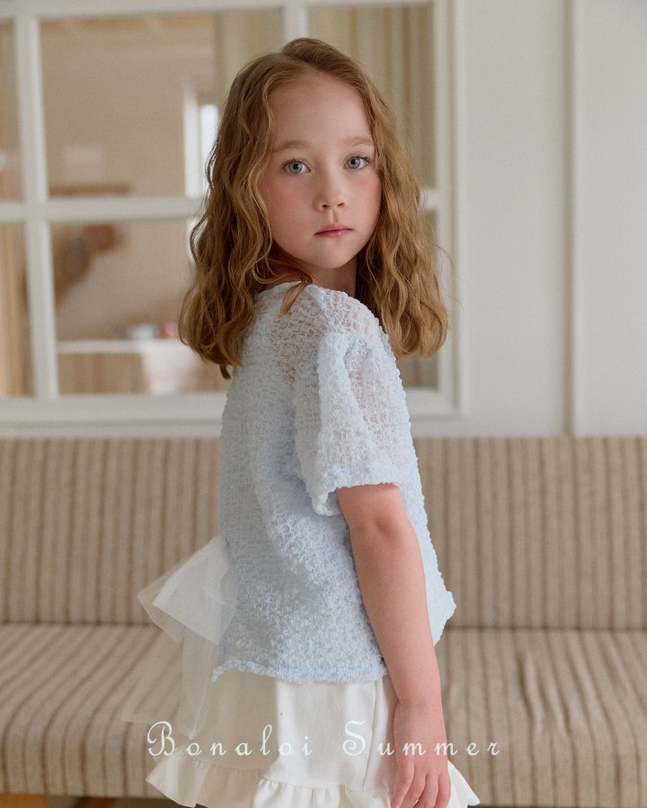 Bonaloi - Korean Children Fashion - #todddlerfashion - Bubble Ribbon Blouse - 5