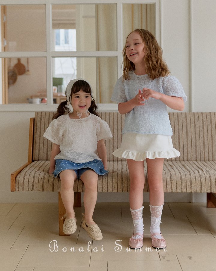 Bonaloi - Korean Children Fashion - #toddlerclothing - Bubble Ribbon Blouse - 6