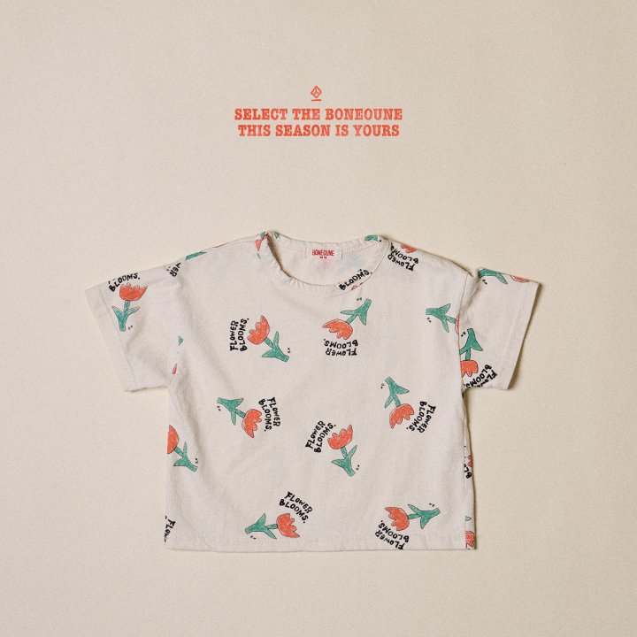 Boneoune - Korean Children Fashion - #childofig - Bloom Flower Short Sleeve Tee - 3