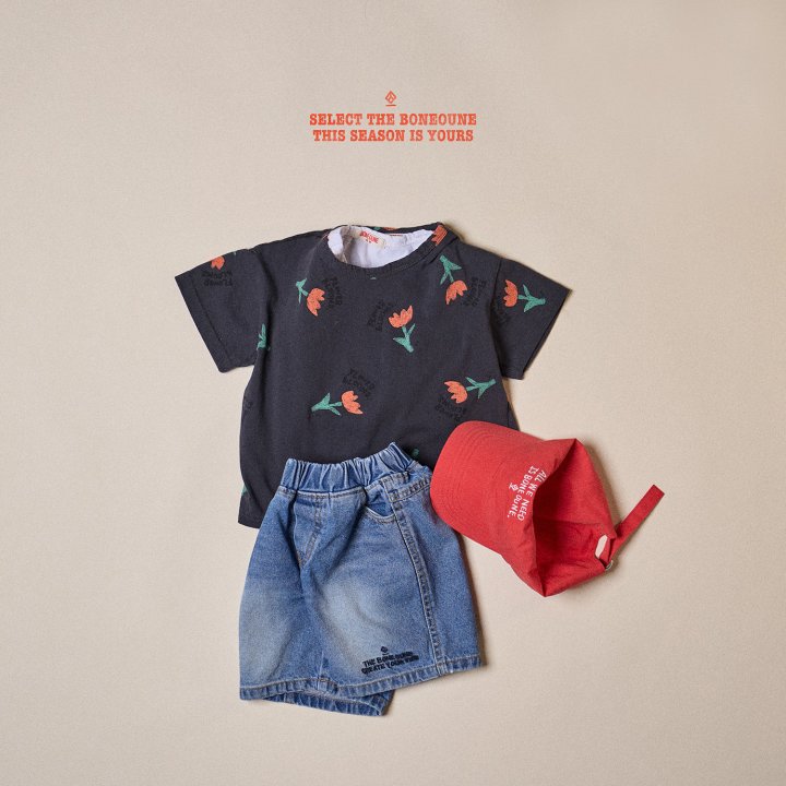 Boneoune - Korean Children Fashion - #childofig - Bloom Flower Short Sleeve Tee - 4