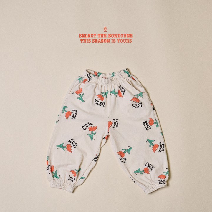 Boneoune - Korean Children Fashion - #childofig - Bloom Flower Jogger Pants - 2