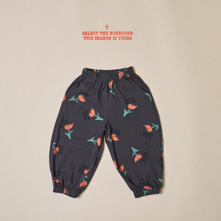 Boneoune - Korean Children Fashion - #childofig - Bloom Flower Jogger Pants - 3