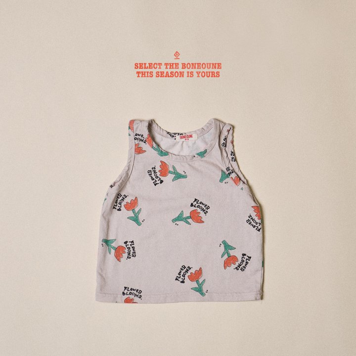 Boneoune - Korean Children Fashion - #childofig - Pigment Flower Sleeveless Tee - 3