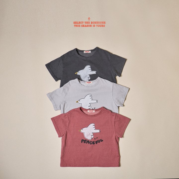 Boneoune - Korean Children Fashion - #designkidswear - Peace Bird Short Sleeve Tee - 2